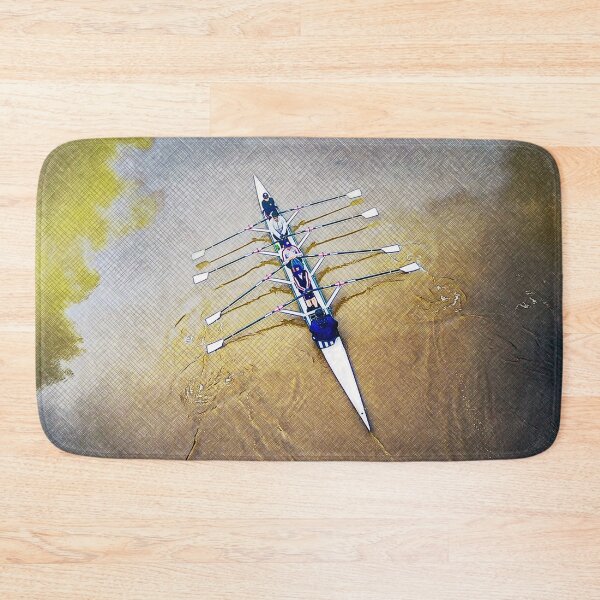 Item preview, Rowing Overhead Warm Textured Water Art Print designed and sold by Michael van der Hoorn.