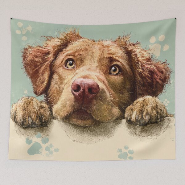 Item preview, Perro perdiguero de la bahía de Chesapeake asomándose por encima del muro 01 designed and sold by Elisabeth Lucas.