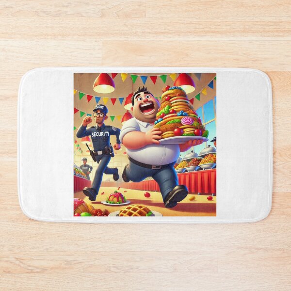 Item preview, Fleeing Fat Funny Food Fella designed and sold by fatcatbat.