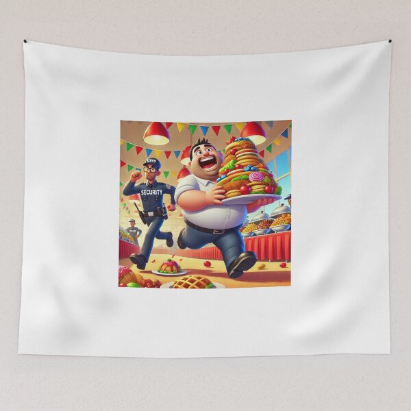 Item preview, Fleeing Fat Funny Food Fella designed and sold by fatcatbat.