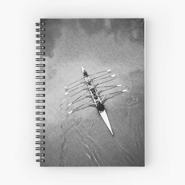 Item preview, Black and White Rowing Overhead Fine Art Print designed and sold by Michael van der Hoorn.