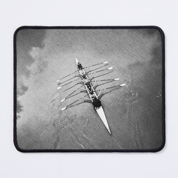 Item preview, Black and White Rowing Overhead Fine Art Print designed and sold by Michael van der Hoorn.