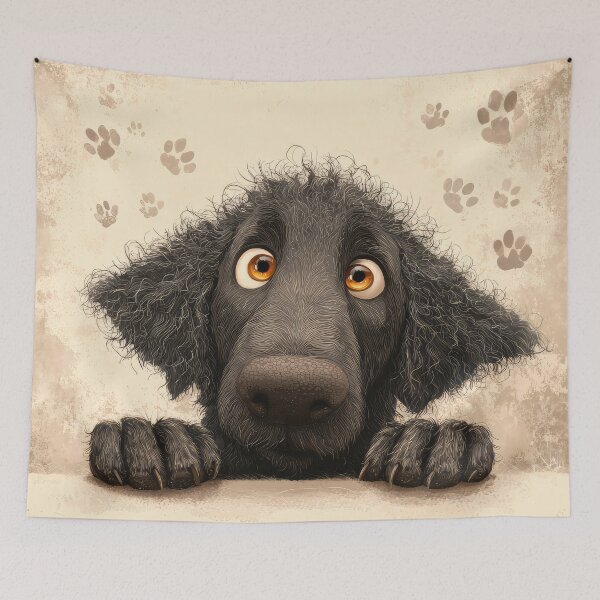Item preview, Curly Coated Retriever Peeking voer Wall 01 designed and sold by Elisabeth Lucas.