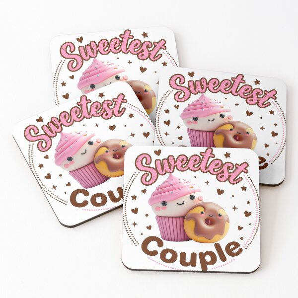 Item preview, Sweetest Couple Kawaii Cupcake and Donut - Cute Valentine's Day Dessert designed and sold by xper-t-s.