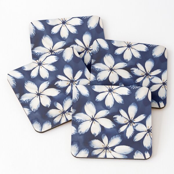 Item preview, Indigo Cherry Blossom Shibori Pattern designed and sold by NeowallsCo.