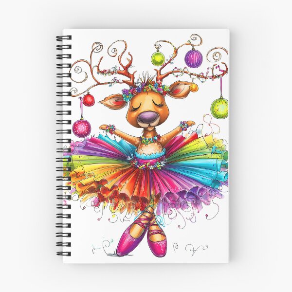 Item preview, Christmas Whimsical Reindeer Ballerina In Rainbow Colors designed and sold by DEC02.