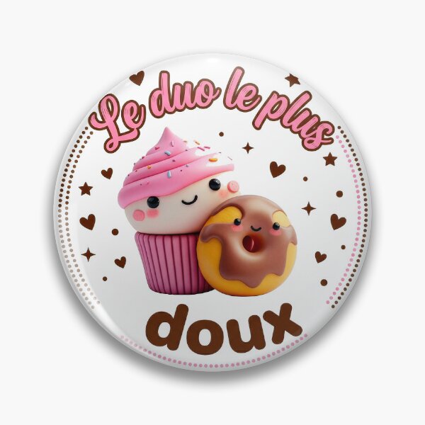 Item preview, The Sweetest Duo: Kawaii Cupcake and Donut - Cute Valentine's Day Dessert Duo designed and sold by xper-t-s.