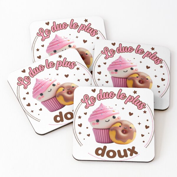 Item preview, The Sweetest Duo: Kawaii Cupcake and Donut - Cute Valentine's Day Dessert Duo designed and sold by xper-t-s.