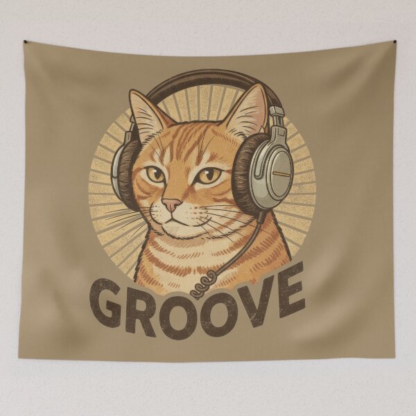 Item preview, Groove Cat - Music Vibes designed and sold by MindPrint Studio.