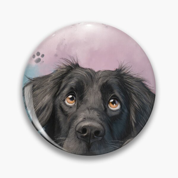 Item preview, Flat Coated Retriever Peeking over Wall 01 designed and sold by Elisabeth Lucas.