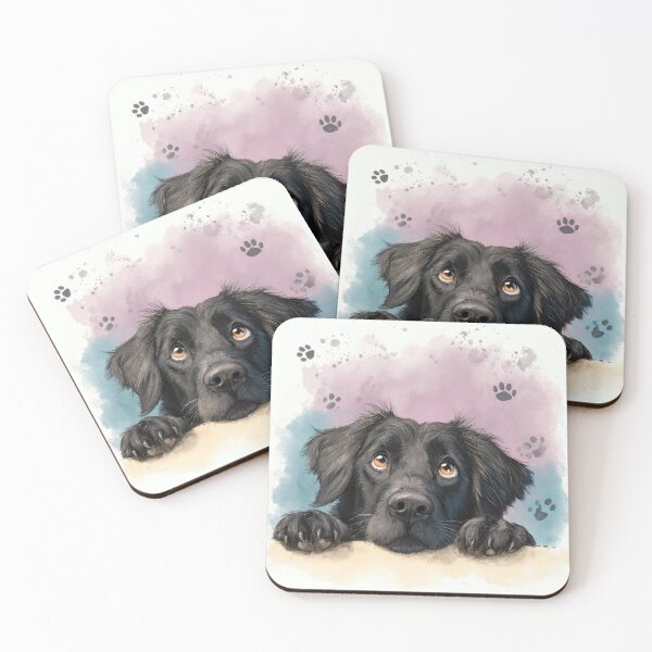 Item preview, Flat Coated Retriever Peeking over Wall 01 designed and sold by Elisabeth Lucas.