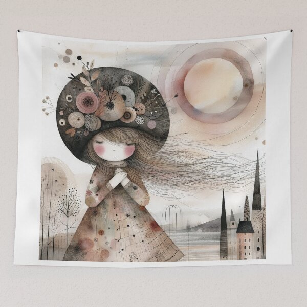 Item preview, Contented Girl designed and sold by Beyondnote-Art.