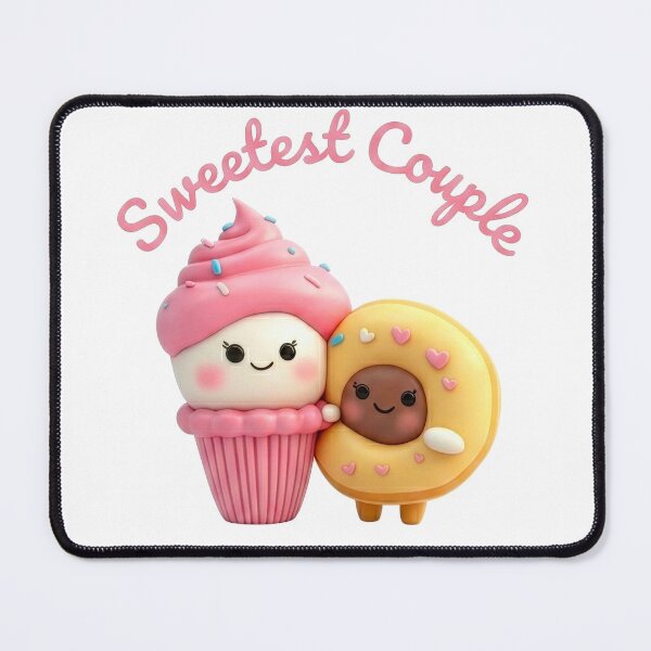 Item preview, Sweetest Couple Kawaii Cupcake and Donut - Cute Valentine's Day Dessert designed and sold by xper-t-s.