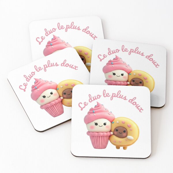 Item preview, The Sweetest Duo: Kawaii Cupcake and Donut - Cute Valentine's Day Dessert Duo designed and sold by xper-t-s.