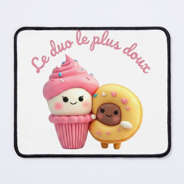 Item preview, The Sweetest Duo: Kawaii Cupcake and Donut - Cute Valentine's Day Dessert Duo designed and sold by xper-t-s.