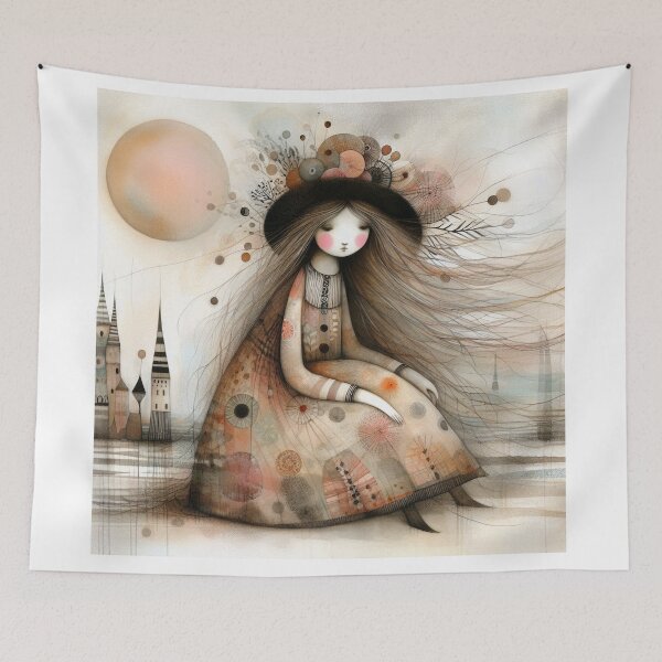 Item preview, Contented Girl designed and sold by Beyondnote-Art.