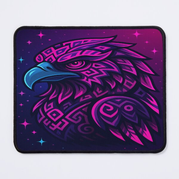 Item preview, Futuristic Tribal Eagle — Magenta Cyber Glow Totem Art | Neon Cyberpunk Bird Illustration designed and sold by AyoubCreativeLab.