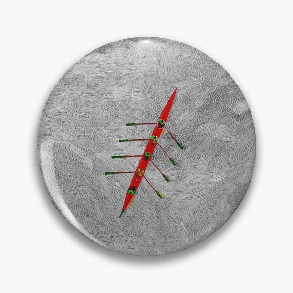 Item preview, Red Boat Rowing Art on Monochrome Abstract Water designed and sold by Michael van der Hoorn.