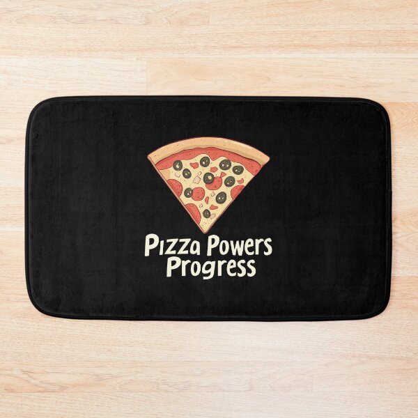 Item preview, Pizza Powers Progress Funny Retro Slice Graphic designed and sold by FWLKIT.