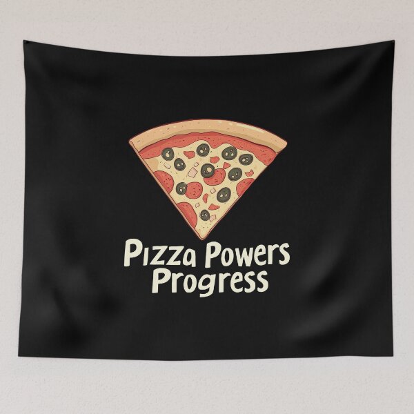 Item preview, Pizza Powers Progress Funny Retro Slice Graphic designed and sold by FWLKIT.