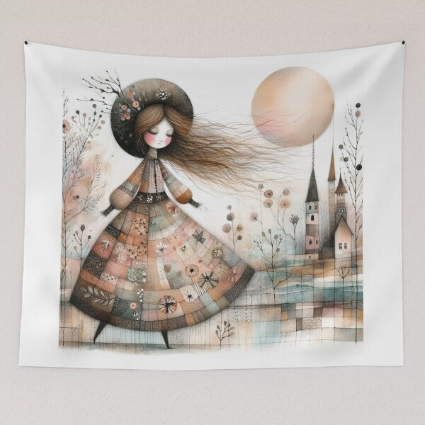 Item preview, Contented Girl designed and sold by Beyondnote-Art.