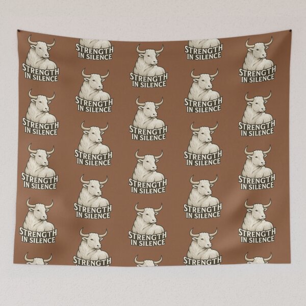 Item preview, White Bull Strength Silence Brown Minimal Symbolic Power designed and sold by Kony83.