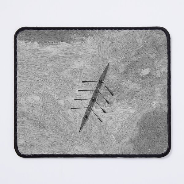 Item preview, Monochrome Rowing Art Print Over Textured Water designed and sold by Michael van der Hoorn.