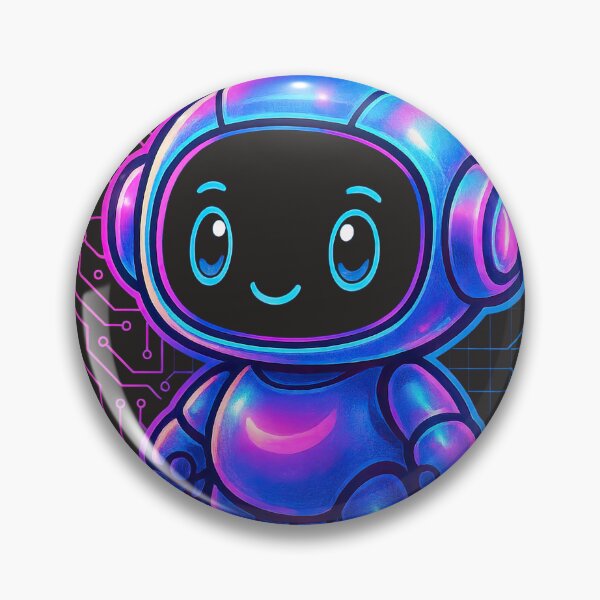 Item preview, Cute Cyberpunk Robot Mascot - Kawaii Tech Sticker designed and sold by jgvisualarts.