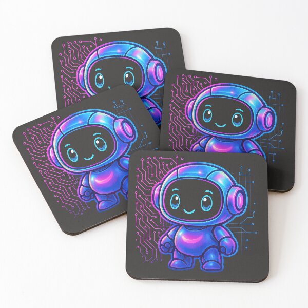 Item preview, Cute Cyberpunk Robot Mascot - Kawaii Tech Sticker designed and sold by jgvisualarts.