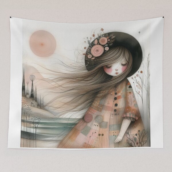 Item preview, Contented Girl designed and sold by Beyondnote-Art.