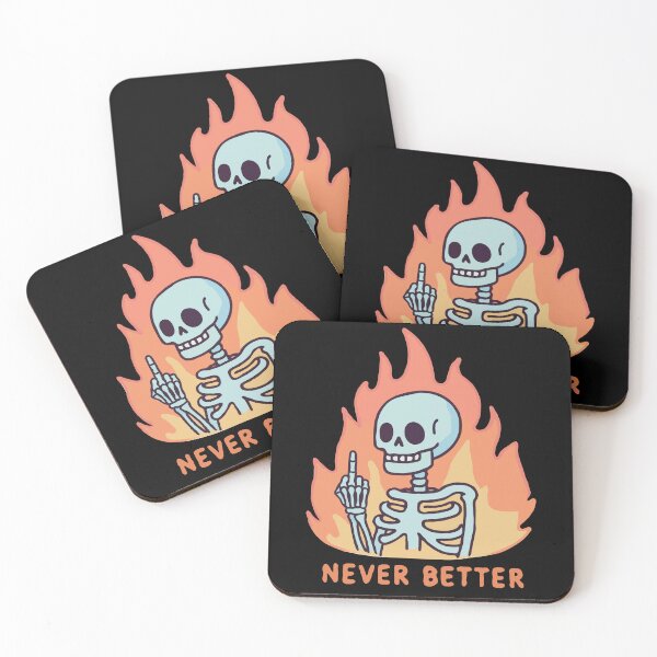 Item preview, Skeleton Middle Finger On fire Never Better designed and sold by Gkinoki.