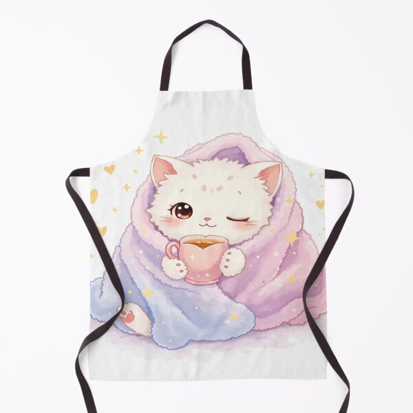 Item preview, Cozy Kawaii Cat – Cute Blanket & Hot Drink Illustration designed and sold by Cristhian Almanza.