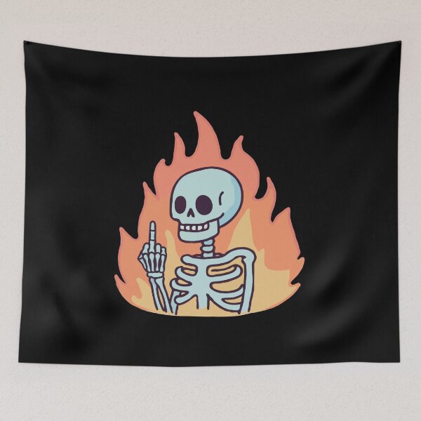 Item preview, Skeleton Middle Finger On fire  designed and sold by Gkinoki.