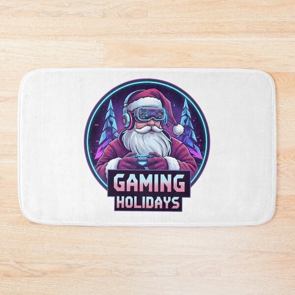 Item preview, Retro Neon Gamer Santa VR Headset Gaming Holidays designed and sold by SoulenCify.