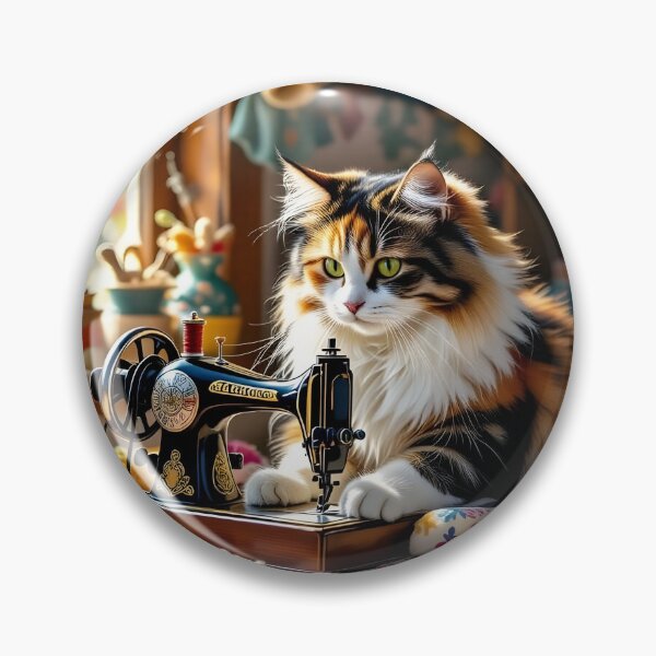 Item preview, Easily Distracted By Cats And Sewing - A Cat Sewing designed and sold by Wiss2Arts.