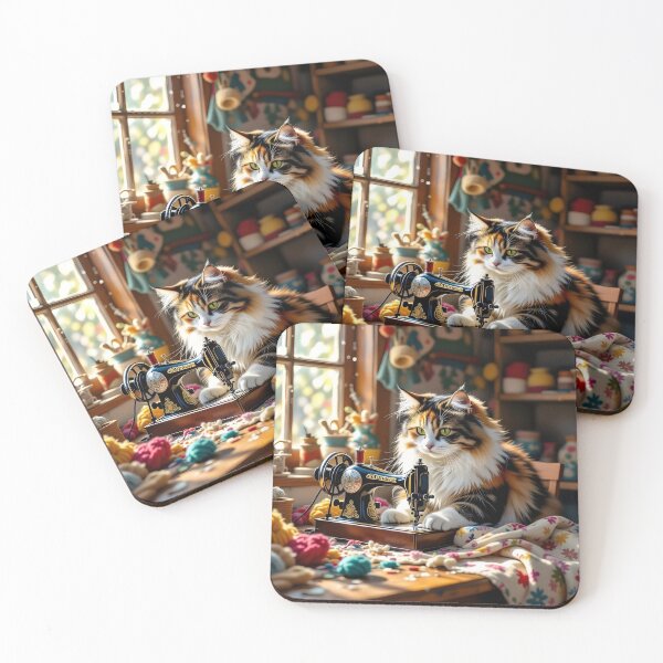 Item preview, Easily Distracted By Cats And Sewing - A Cat Sewing designed and sold by Wiss2Arts.