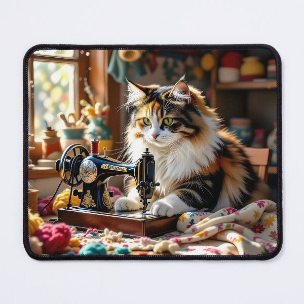 Item preview, Easily Distracted By Cats And Sewing - A Cat Sewing designed and sold by Wiss2Arts.