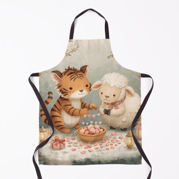 Item preview, Valentine’s Tiger & Sheep Couple • Whimsical Heart Garland Prep Art designed and sold by WildlifeWhimsy.