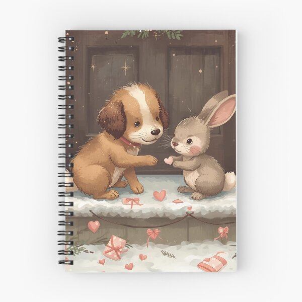 Item preview, Valentine’s Dog & Bunny Couple • Whimsical Heart Envelope Prep Art designed and sold by WildlifeWhimsy.