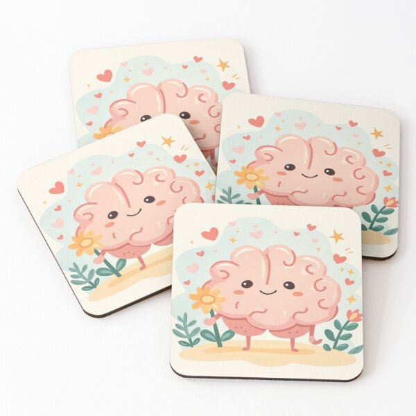 Item preview, Cute Kawaii Brain – Positive Mind & Self-Love Illustration designed and sold by Cristhian Almanza.