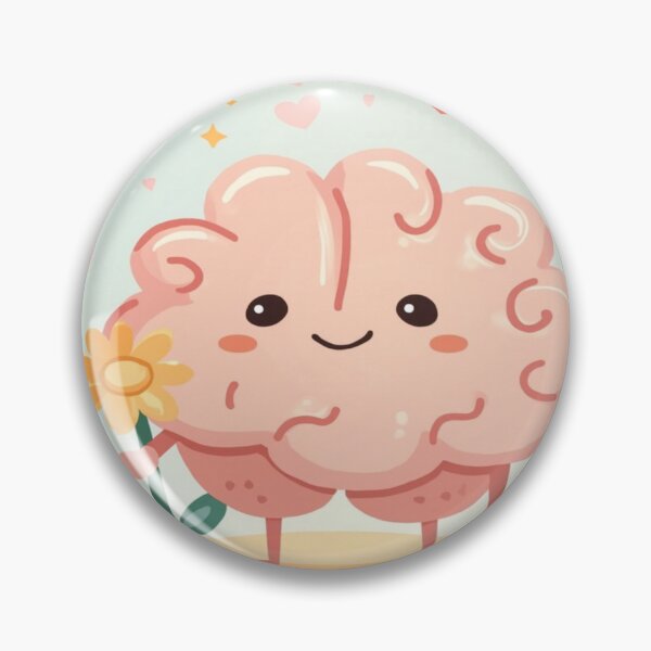 Item preview, Cute Kawaii Brain – Positive Mind & Self-Love Illustration designed and sold by Cristhian Almanza.