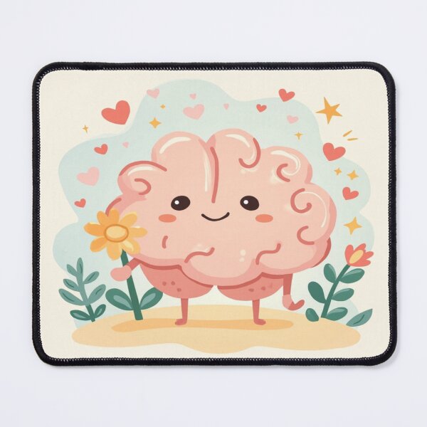 Item preview, Cute Kawaii Brain – Positive Mind & Self-Love Illustration designed and sold by Cristhian Almanza.