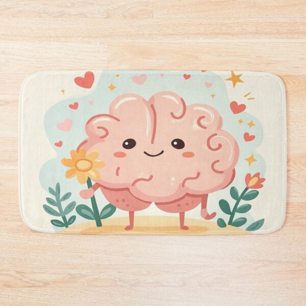 Item preview, Cute Kawaii Brain – Positive Mind & Self-Love Illustration designed and sold by Cristhian Almanza.