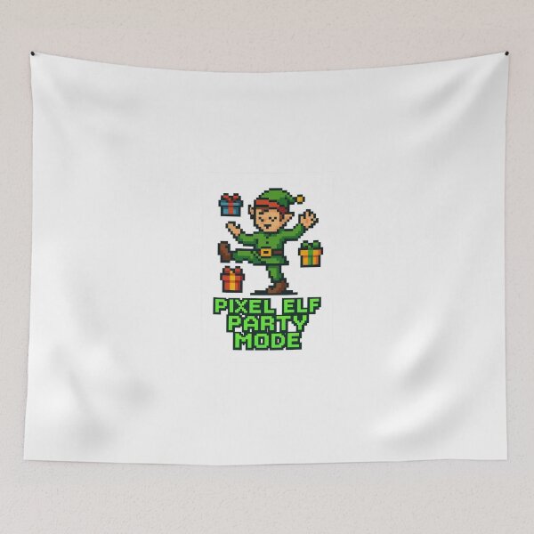Item preview, Pixel Elf Party Christmas Retro designed and sold by TwillTees.