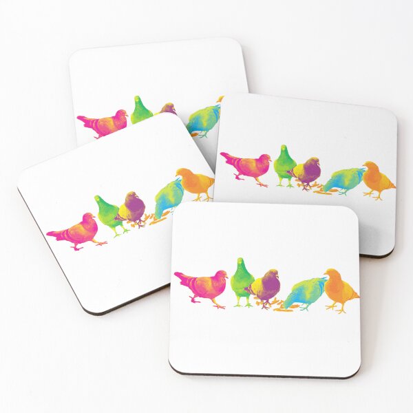 Item preview, Neon pigeons designed and sold by BlackSwanArt.