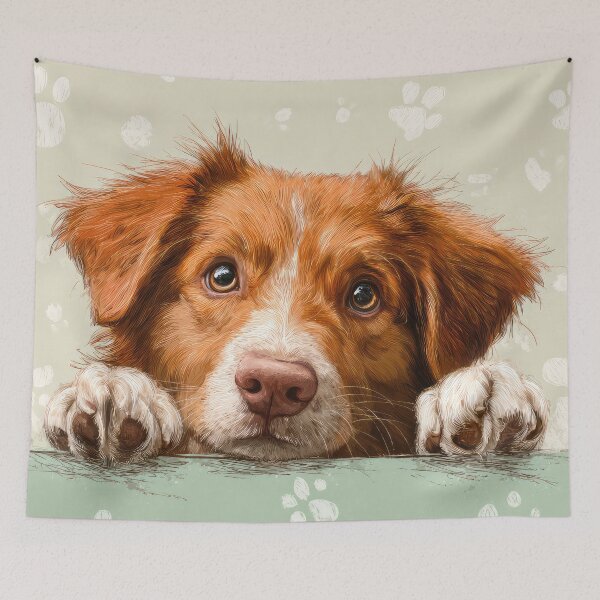 Item preview, Nova Scotia Retriever Peeking over Wall 01 designed and sold by Elisabeth Lucas.