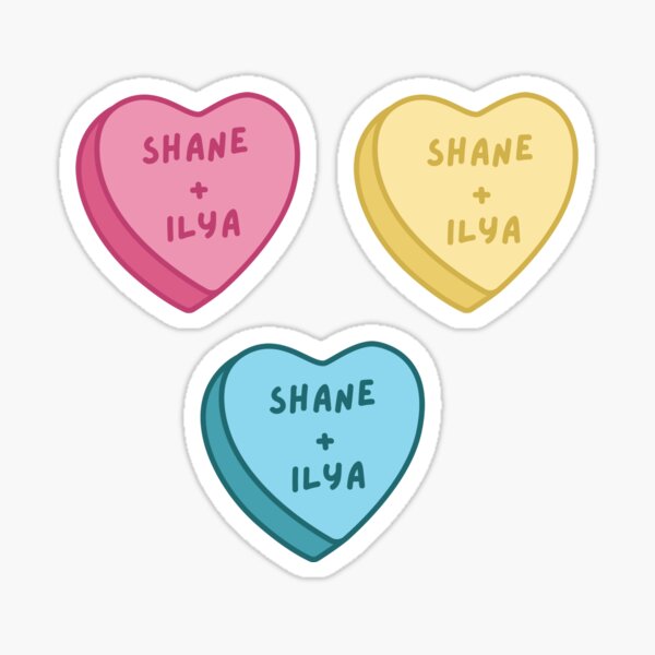 shane and ilya candy hearts Sticker