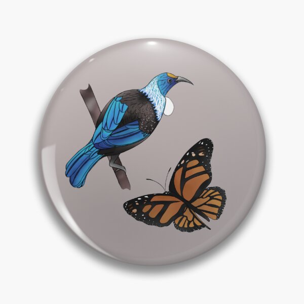 Item preview, Tui and Monarch Butterfly coloured sketch designed and sold by Rosefurn.