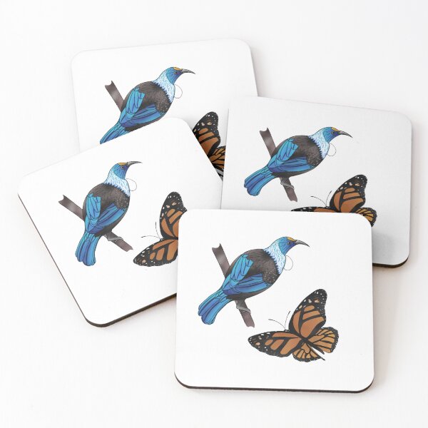 Item preview, Tui and Monarch Butterfly coloured sketch designed and sold by Rosefurn.