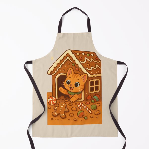 Item preview, Vintage Christmas Kitten in Gingerbread House – Cute Funny Holiday Cat Sticker designed and sold by RedStudioPRO872.